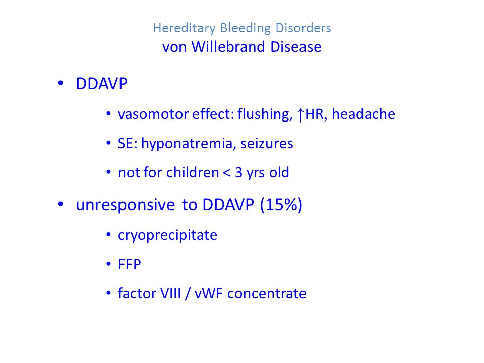 ddavp in bleeding disorders